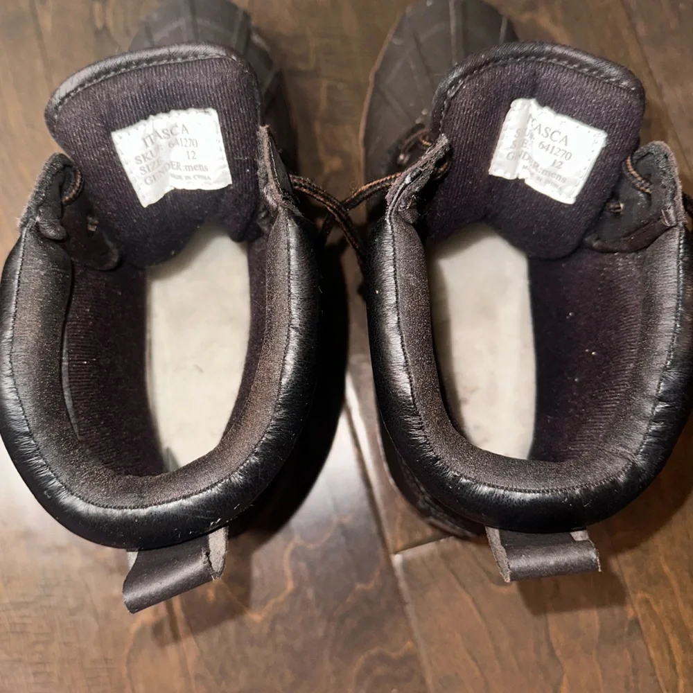 ITASCA Thinsulate 3M Waterproof Duck Boots Brown Leather Upper Size 12